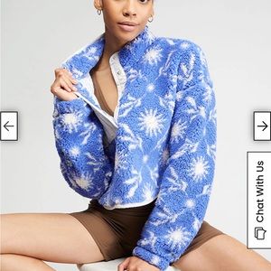 PacSun Snowflake Tile Half Snap Sherpa Fleece Sweatshirt